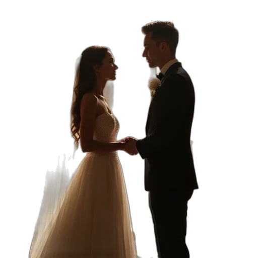 dress, bride, groom, exchanging transparent PNG cut-out