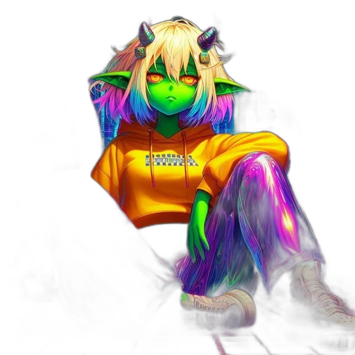 dragon, mask, jacket, hair transparent PNG cut-out