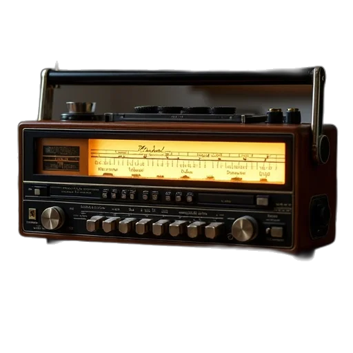 radio, player, shown, there transparent PNG cut-out