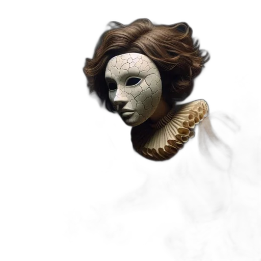 mask, hair, face, creature transparent PNG cut-out