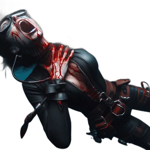 concept art, cyberpunk, 3d render, comic book art transparent PNG cut-out