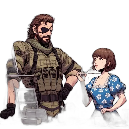 weapon, jacket, dress, concept art transparent PNG cut-out