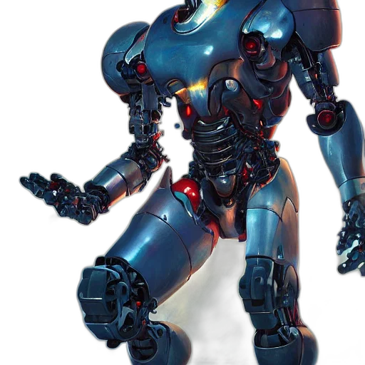 robot, concept art, 3d render, cyberpunk transparent PNG cut-out