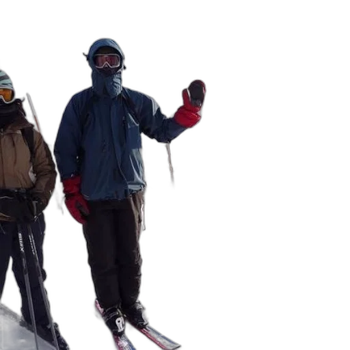 skier, blue, jacket, red transparent PNG cut-out