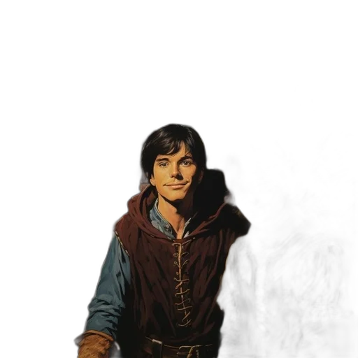 jacket, staff, sword, face transparent PNG cut-out