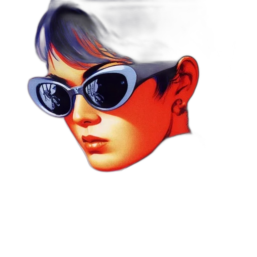 face, mask, hat, vaporwave transparent PNG cut-out