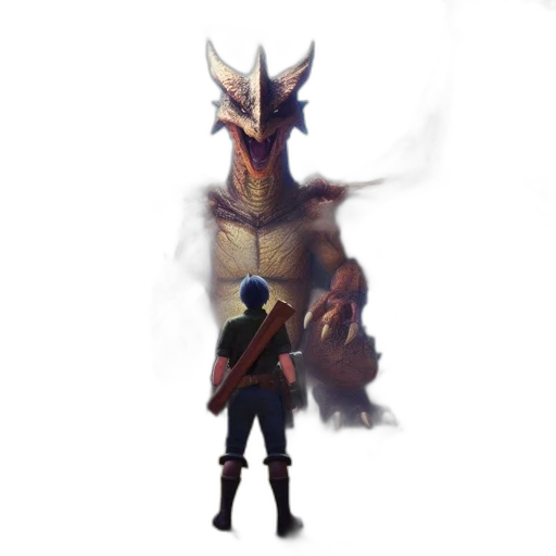 dragon, staff, mask, sword transparent PNG cut-out