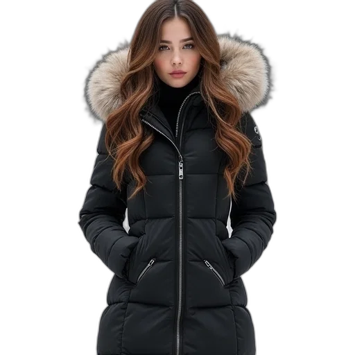 jacket, dark, monochrome, womens transparent PNG cut-out