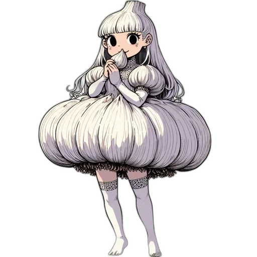dress, hair, creature, flower transparent PNG cut-out