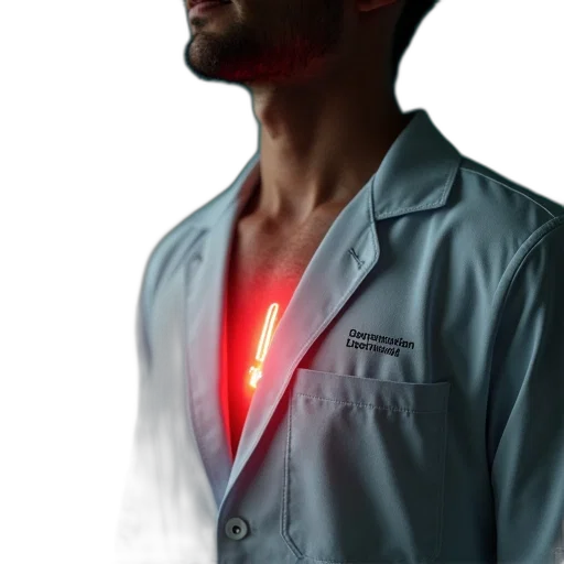 jacket, staff, robot, cyberpunk transparent PNG cut-out