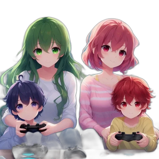 pixel art, 3d render, anime, concept art transparent PNG cut-out