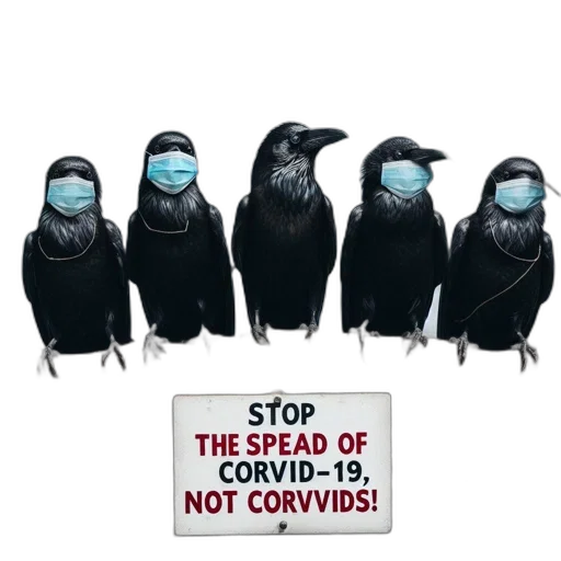black, birds, wear, masks transparent PNG cut-out