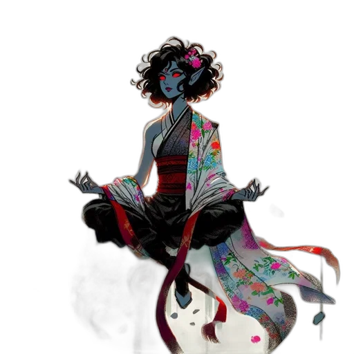 dress, staff, mask, creature transparent PNG cut-out