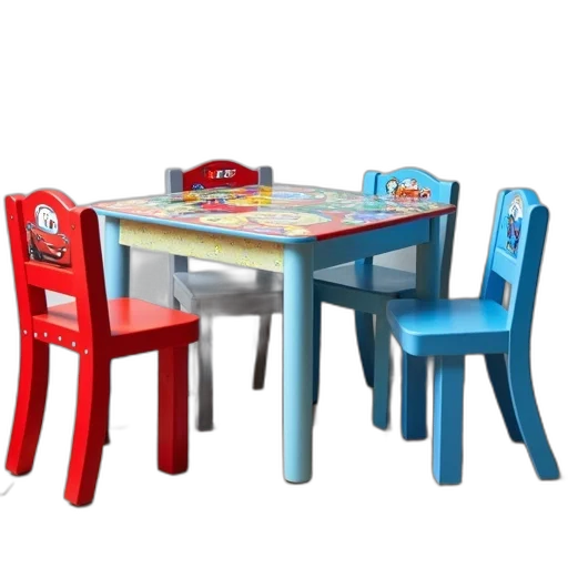 furniture, 3d render, colorful, blue transparent PNG cut-out