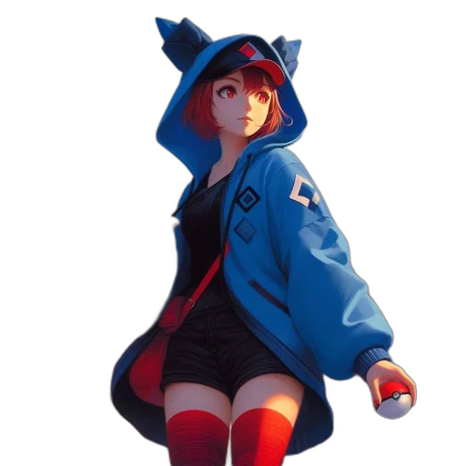 jacket, dress, hat, staff transparent PNG cut-out
