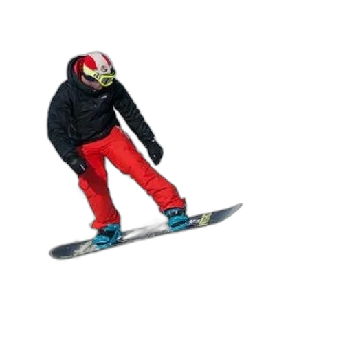 3d render, photorealistic, snowboarder, red transparent PNG cut-out