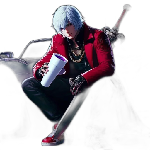 jacket, robot, weapon, sword transparent PNG cut-out