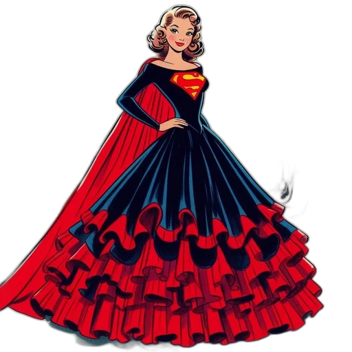dress, comic book art, cartoon, concept art transparent PNG cut-out