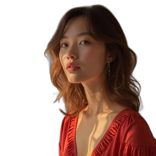 dress, face, jewelry, hair transparent PNG cut-out