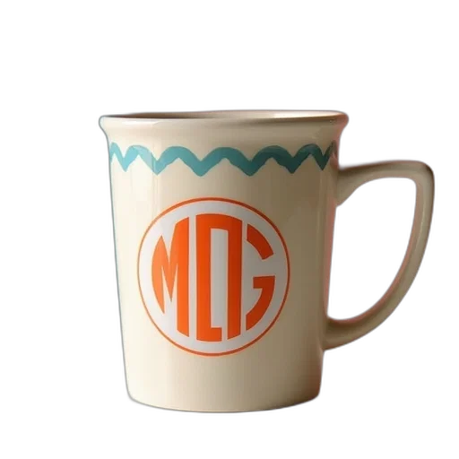 3d render, monogram, mug, colors transparent PNG cut-out