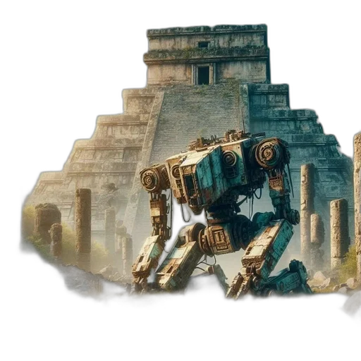 robot, concept art, watercolor, fantasy art transparent PNG cut-out
