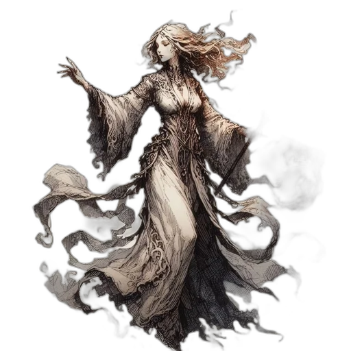 dress, creature, dragon, hair transparent PNG cut-out