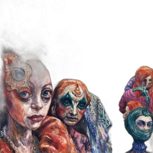 mask, face, concept art, watercolor transparent PNG cut-out
