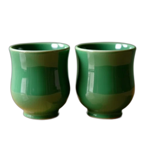 3d render, photorealistic, green, two transparent PNG cut-out