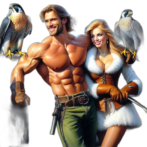 fantasy art, concept art, comic book art, photorealistic transparent PNG cut-out