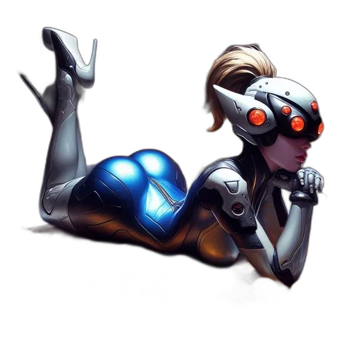 robot, concept art, cyberpunk, comic book art transparent PNG cut-out