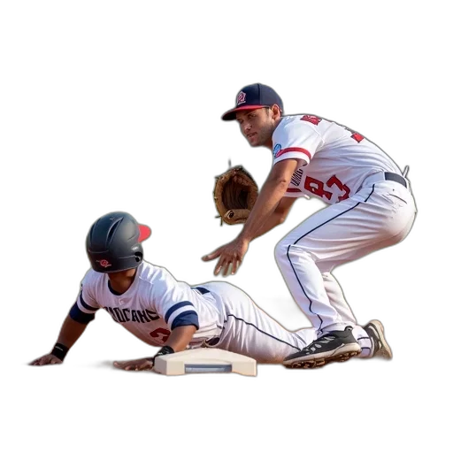 photorealistic, baseball, player, sliding transparent PNG cut-out