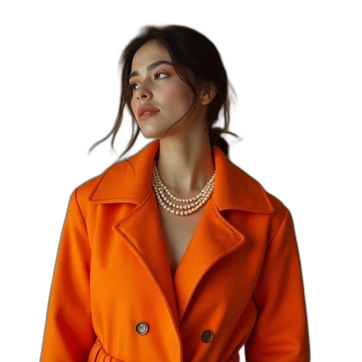 jacket, jewelry, dress, photorealistic transparent PNG cut-out