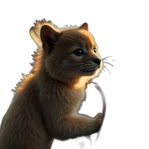 animal, staff, creature, 3d render transparent PNG cut-out