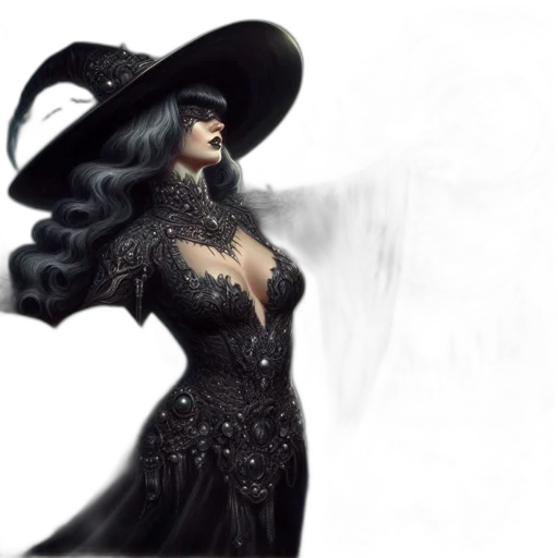 dress, hat, crown, fantasy art transparent PNG cut-out
