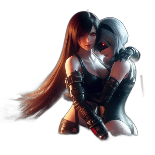 concept art, fantasy art, comic book art, cyberpunk transparent PNG cut-out