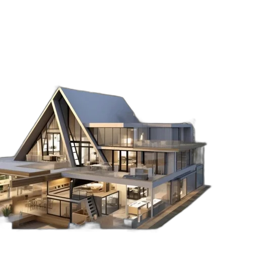 building, 3d render, concept art, photorealistic transparent PNG cut-out