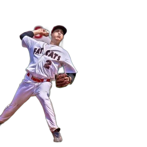 photorealistic, 3d render, baseball, player transparent PNG cut-out