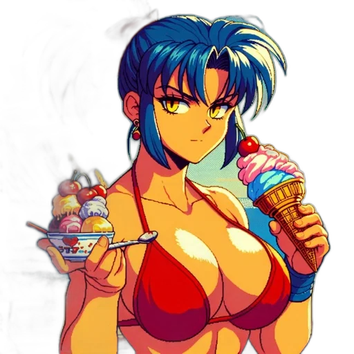 food, pixel art, anime, vaporwave transparent PNG cut-out