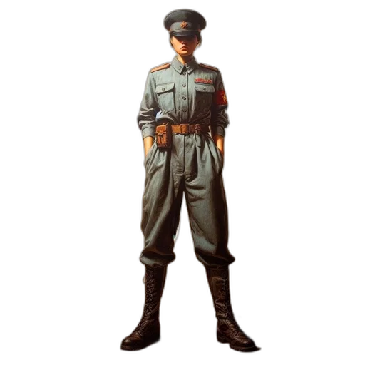 staff, jacket, hat, weapon transparent PNG cut-out