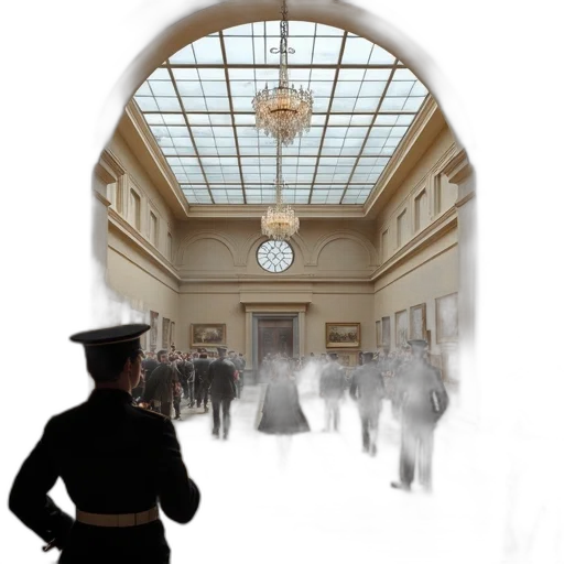 staff, hat, building, umbrella transparent PNG cut-out