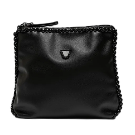 black, faux, pouch, braid transparent PNG cut-out