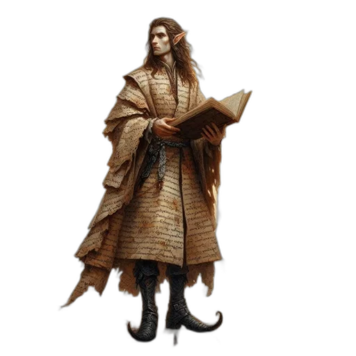 jacket, staff, concept art, fantasy art transparent PNG cut-out