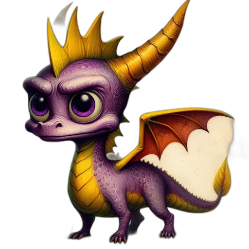 dragon, creature, animal, staff transparent PNG cut-out
