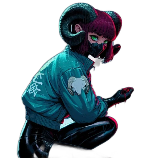 jacket, mask, creature, robot transparent PNG cut-out