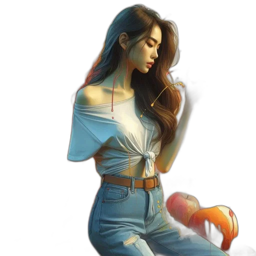 dress, fantasy art, concept art, watercolor transparent PNG cut-out