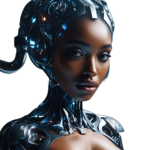 robot, concept art, cyberpunk, fantasy art transparent PNG cut-out