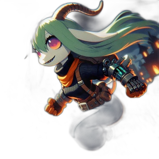 dragon, robot, staff, weapon transparent PNG cut-out