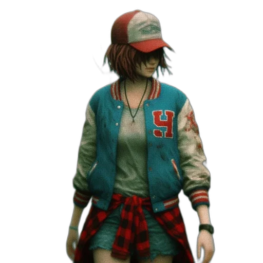 jacket, hat, face, staff transparent PNG cut-out