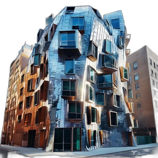 building, 3d render, cyberpunk, concept art transparent PNG cut-out