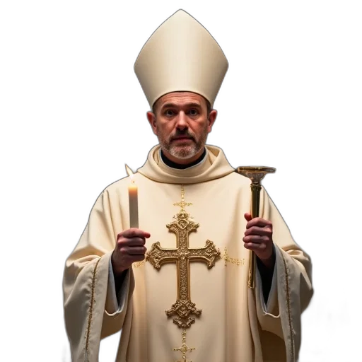 staff, priest, traditional, white transparent PNG cut-out